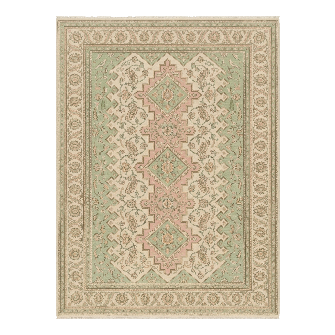 Soft Paisley Garden Hand Knotted Rug 