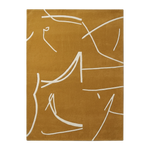 Some Yellow Scribbles Hand Tufted Wool Rug