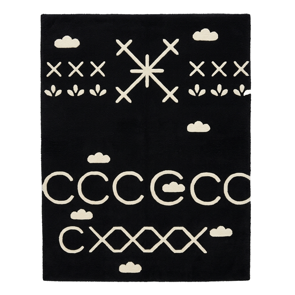 Something Digital Coded Hand Tufted Wool Rug 