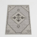 Stone Ash Medallion Hand Knotted Rug - studio photo