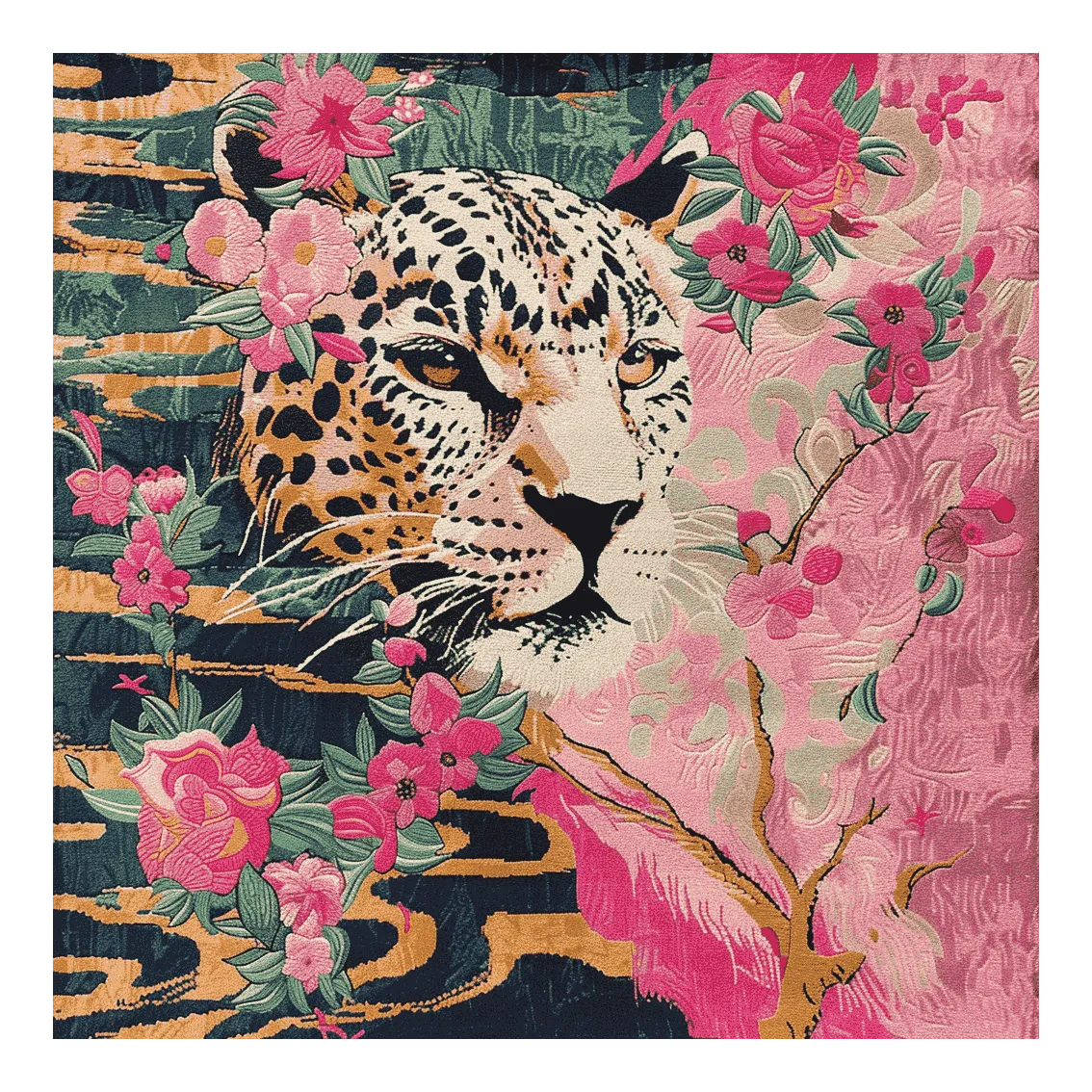 Stripes Among Vines Hand Tufted Rug