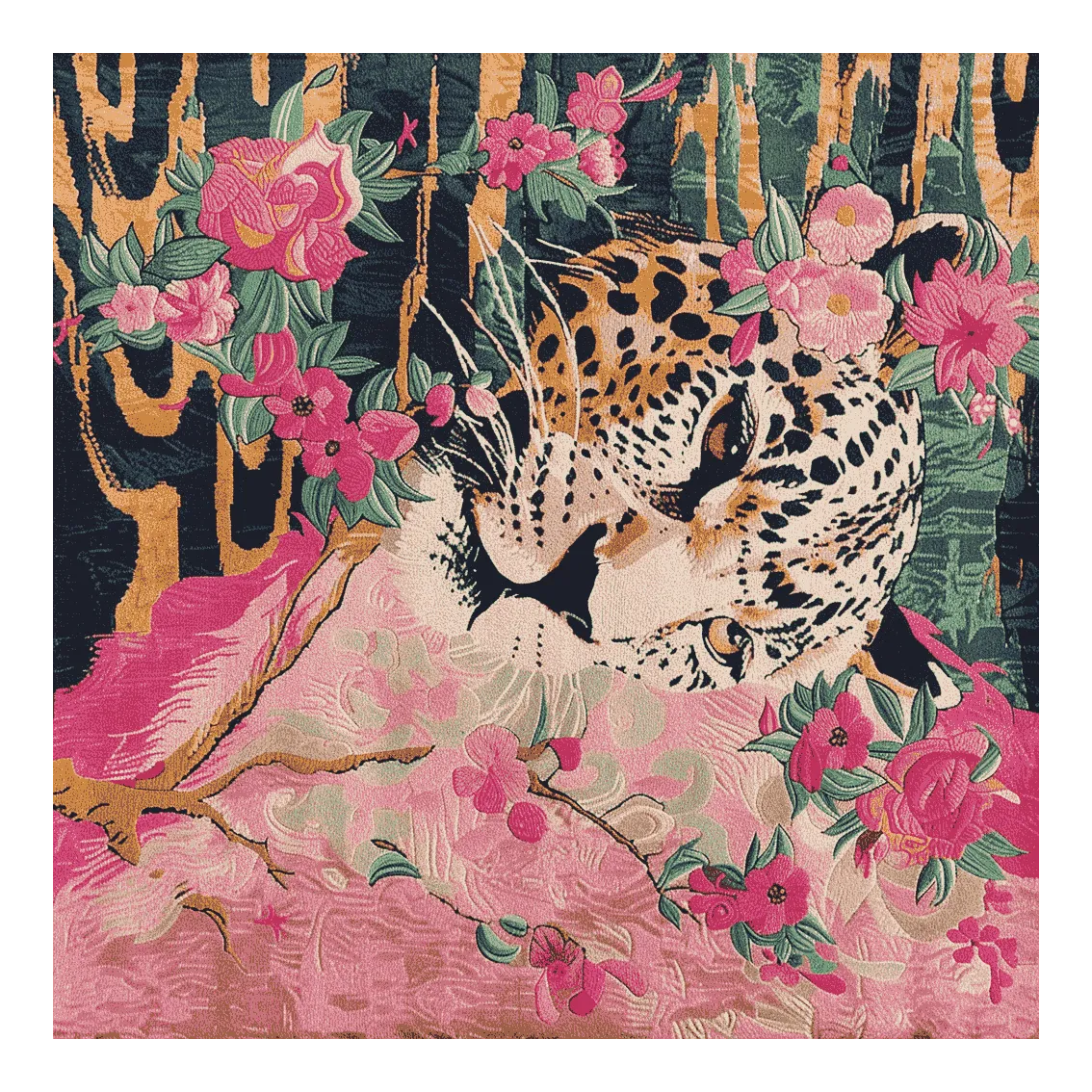 Stripes Among Vines Hand Tufted Rug