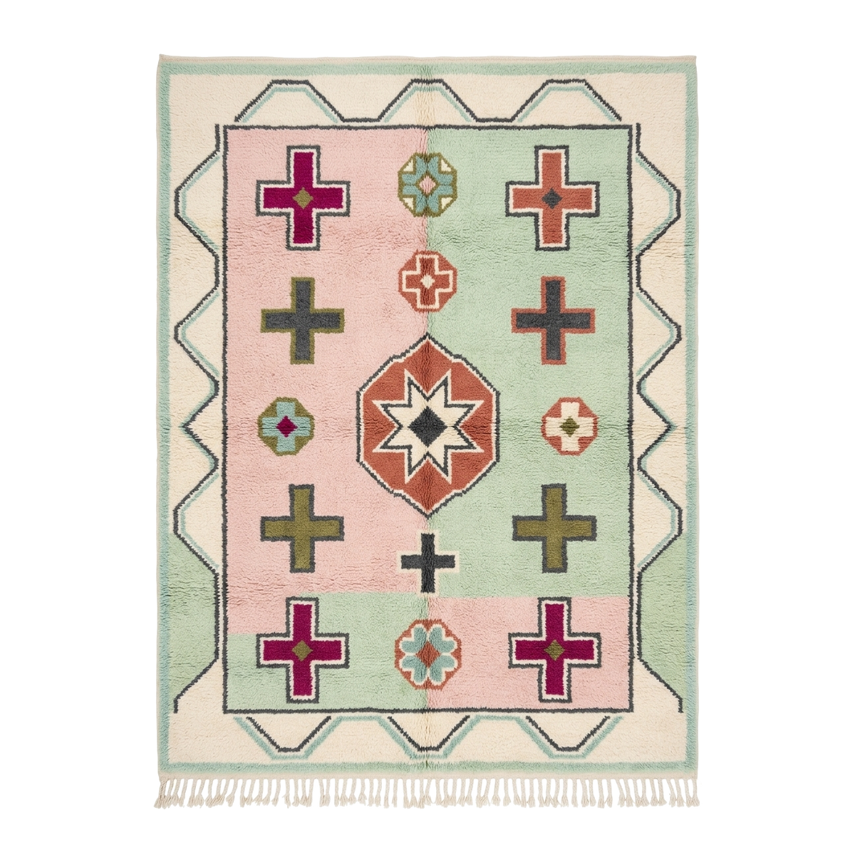 Symbolic Folklore Moroccan Shag Rug