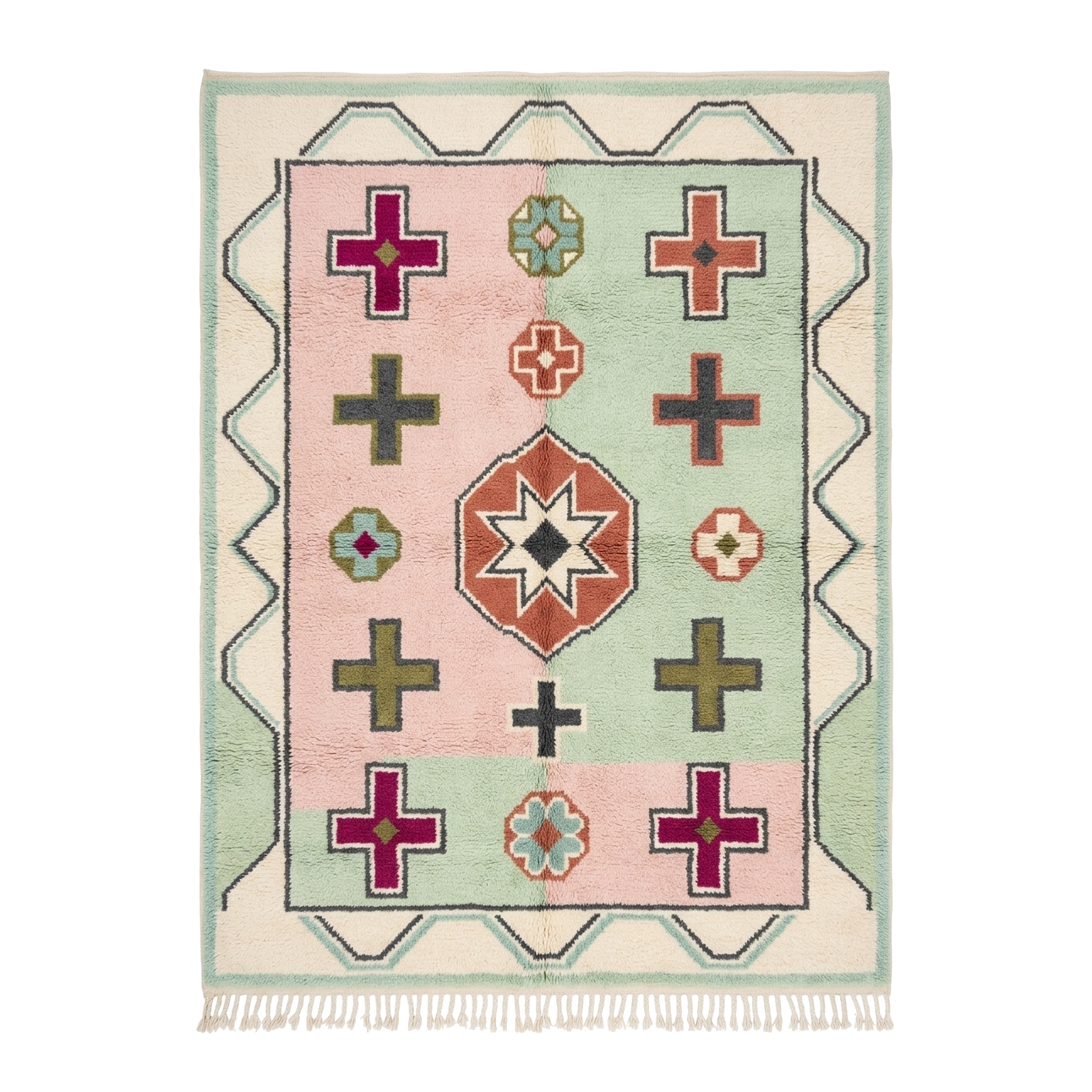 Symbolic Folklore Moroccan Shag Rug