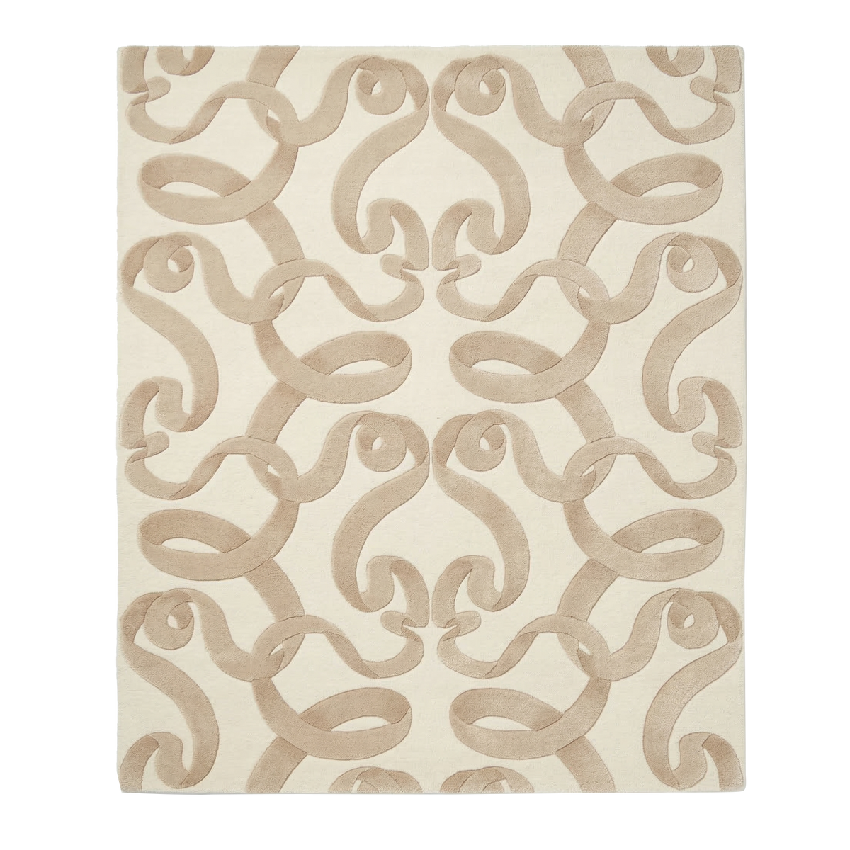 Taupe Ribbon Hand Tufted Viscose Rug 