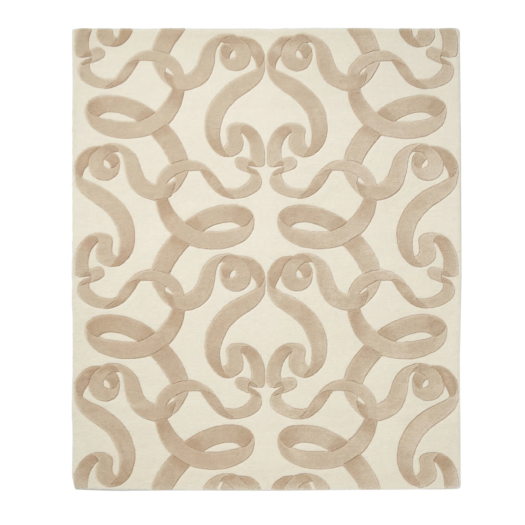 Taupe Ribbon Hand Tufted Viscose Rug 