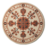 Terracotta Urn Parade Round Hand Tufted Wool Rug
