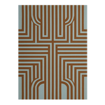 Terracotta Parallel Maze Hand Tufted Wool Rug 