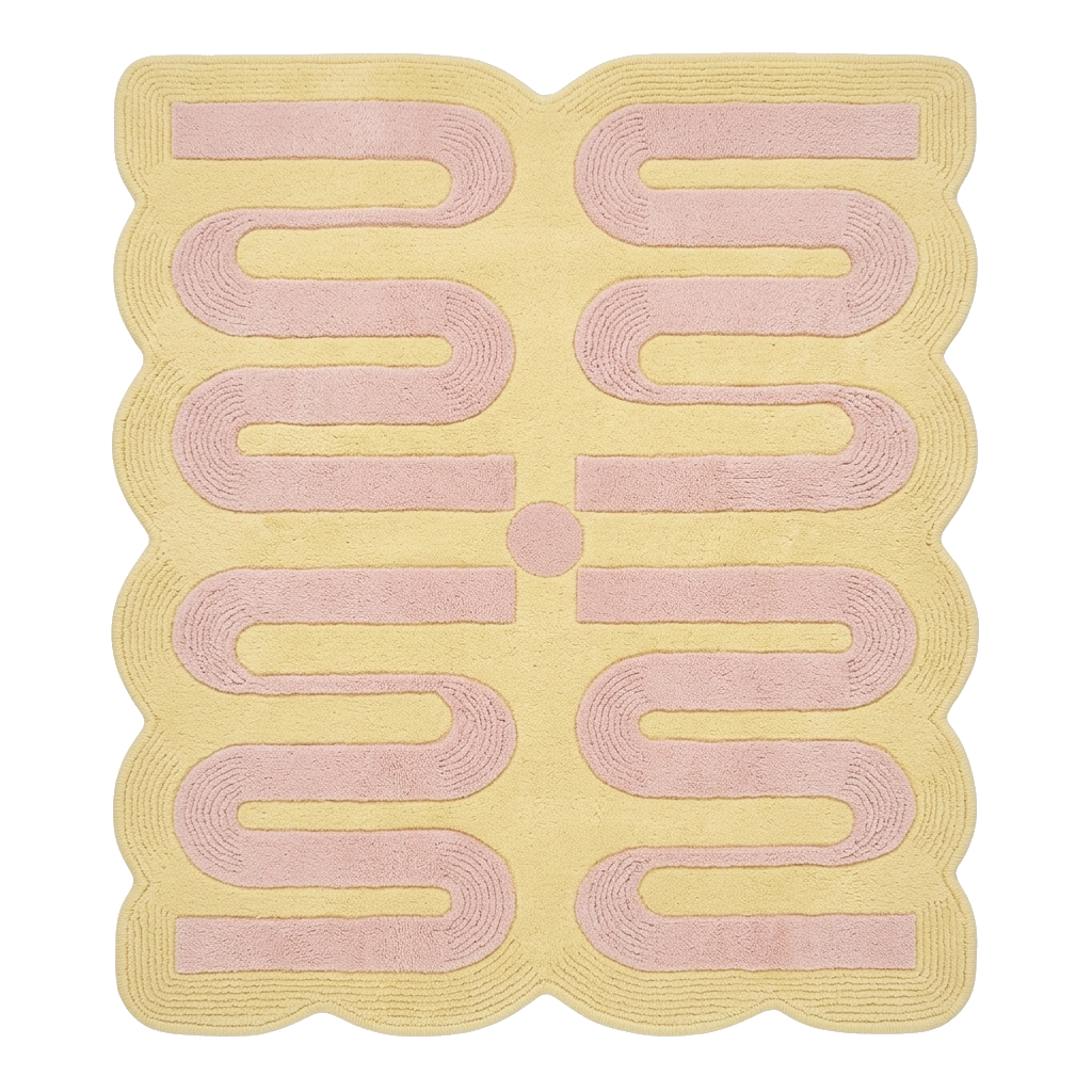 The Circuit Yellow Hand Tufted Wool Rug 