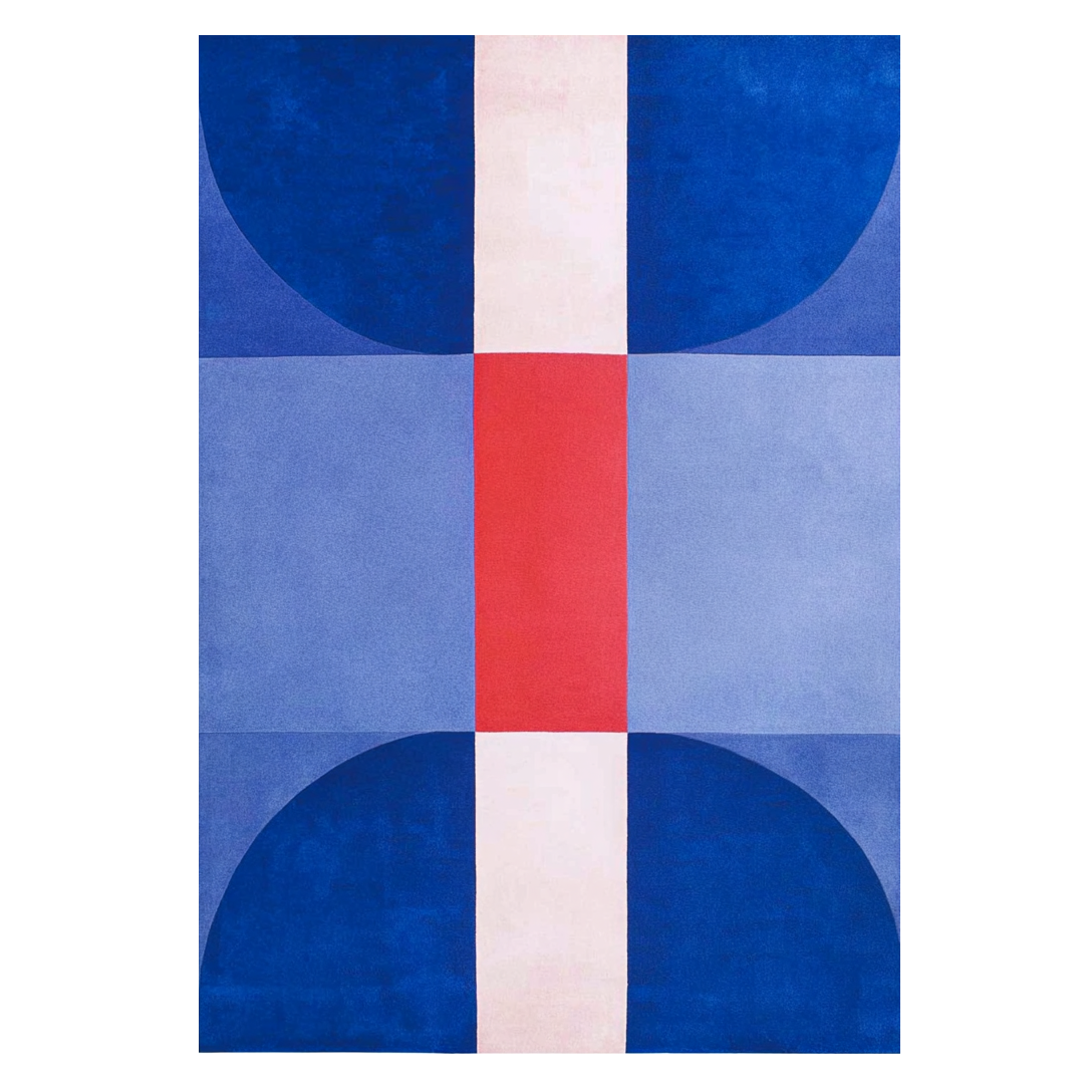 The Cobalt Pillar Hand Tufted Viscose Rug 