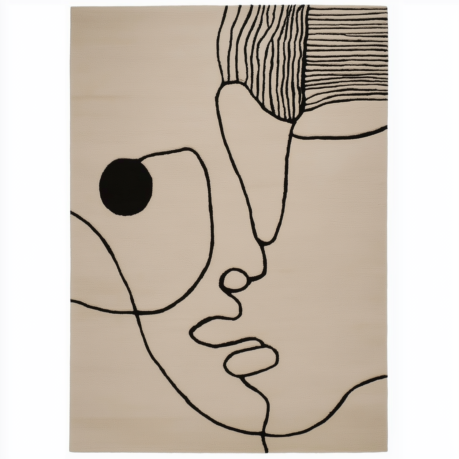 The Feminine Face Hand Tufted Wool Rug