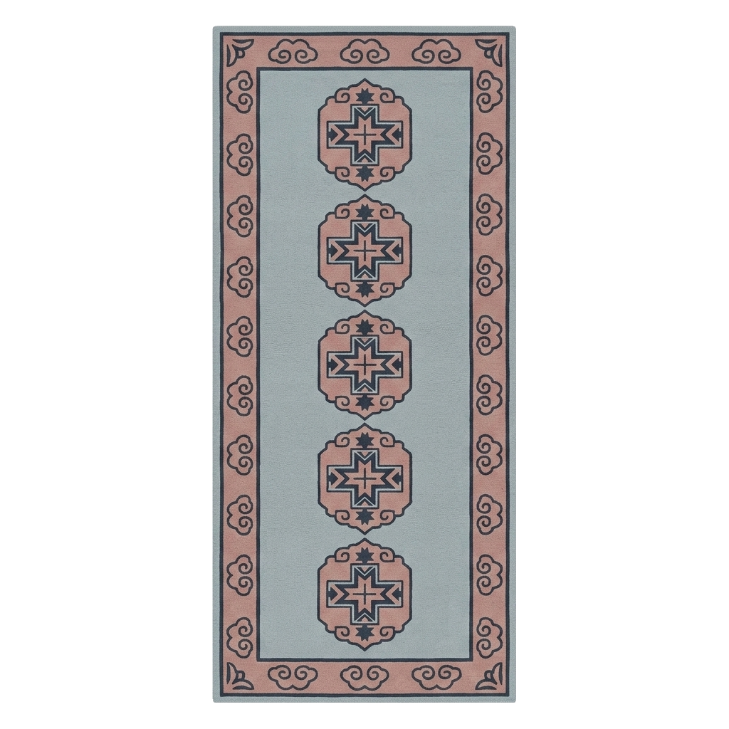 The Geometric Pagoda Hand Tufted Wool Runner Rug