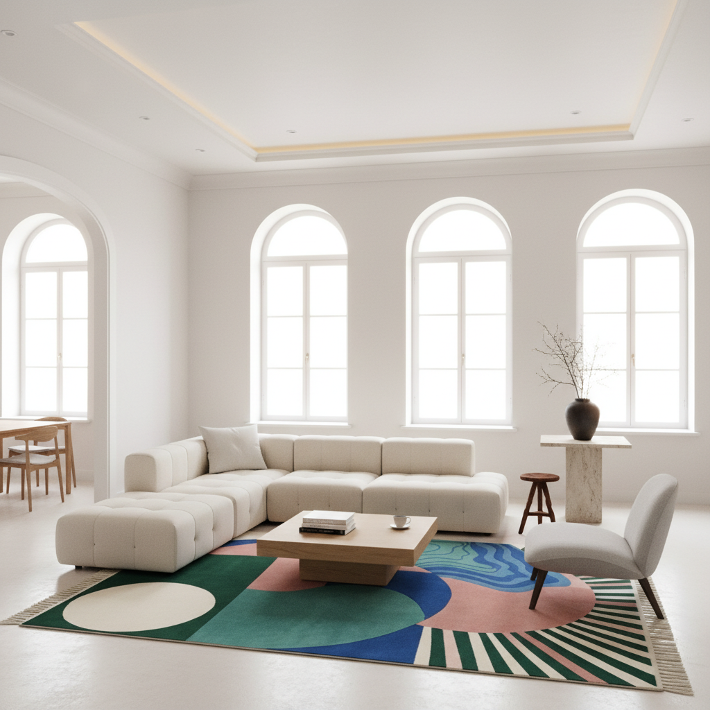 The Graphic Oasis Hand Knotted Wool Rug
