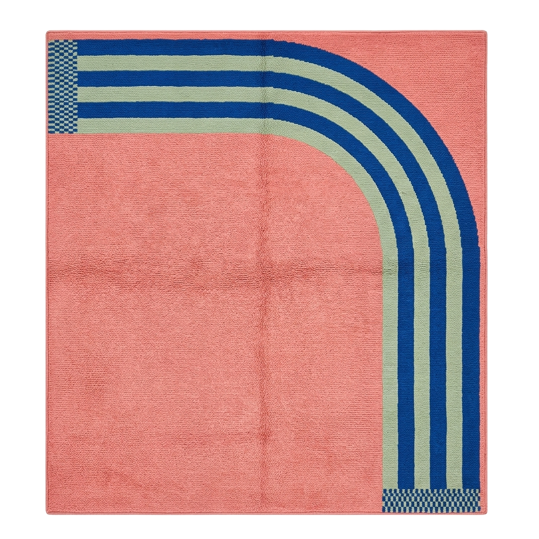 The Retro Arc Hand Knotted Square Rug