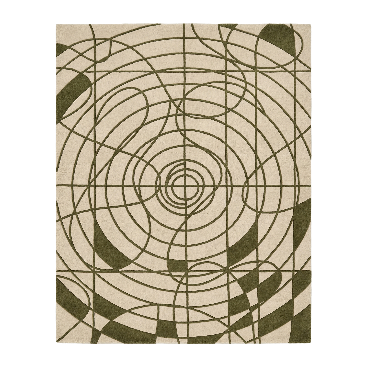 The Sonar Grid Hand Tufted Wool Rug