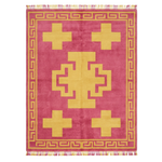 The Step Cross Crimson Hand Knotted Wool Rug