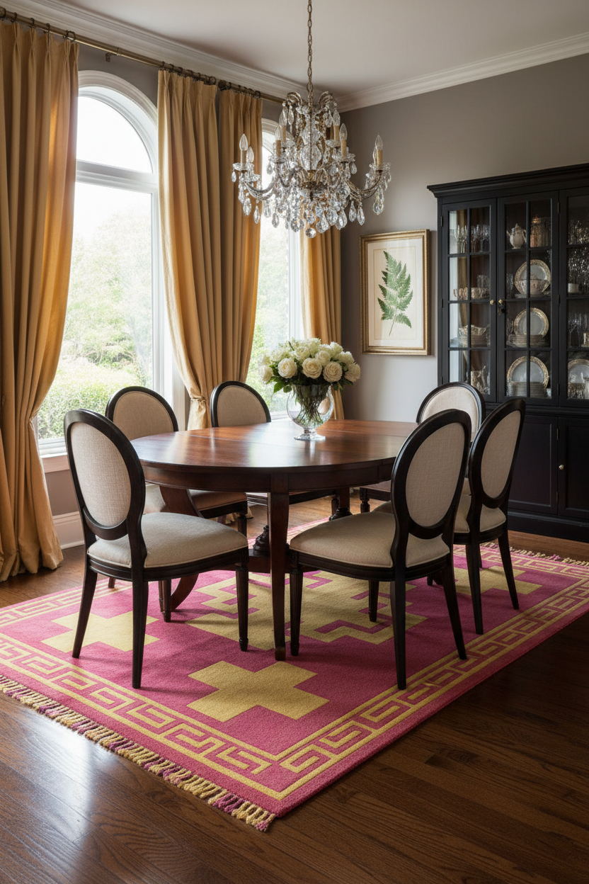 The Step Cross Crimson Hand Knotted Wool Rug
