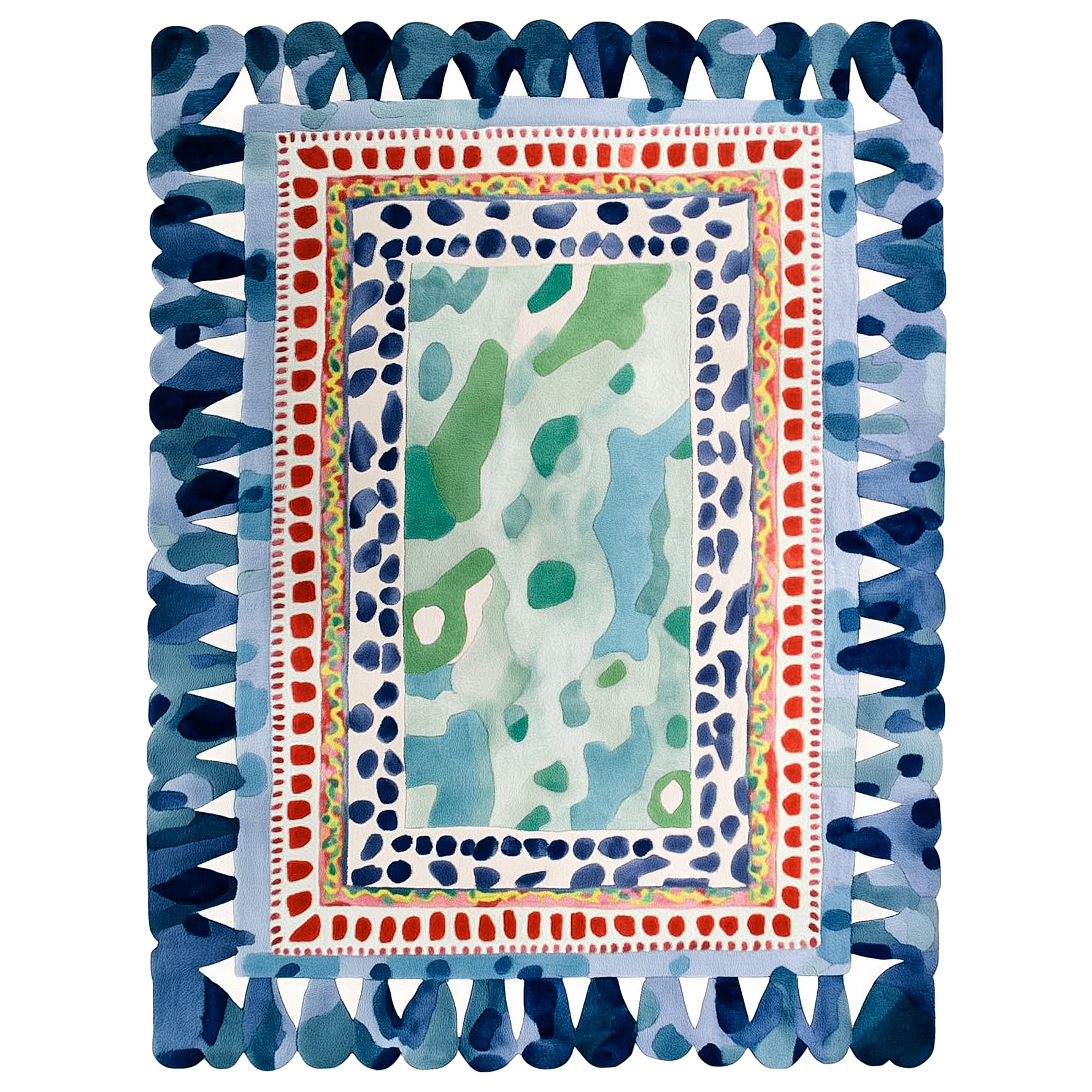 The Watercolor Lagoon Hand Tufted Wool Rug
