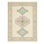 Totem Geometric Border Hand Knotted Rug 