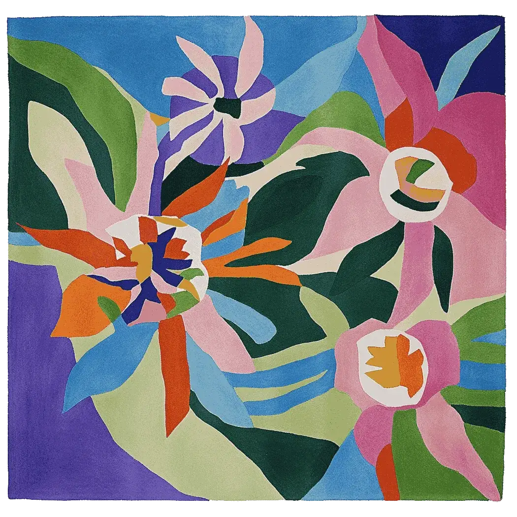 Tropical Bloom Riot Hand Tufted Rug