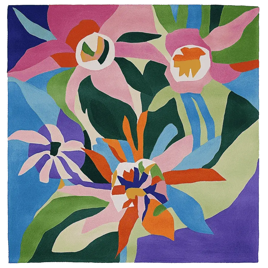 Tropical Bloom Riot Hand Tufted Rug