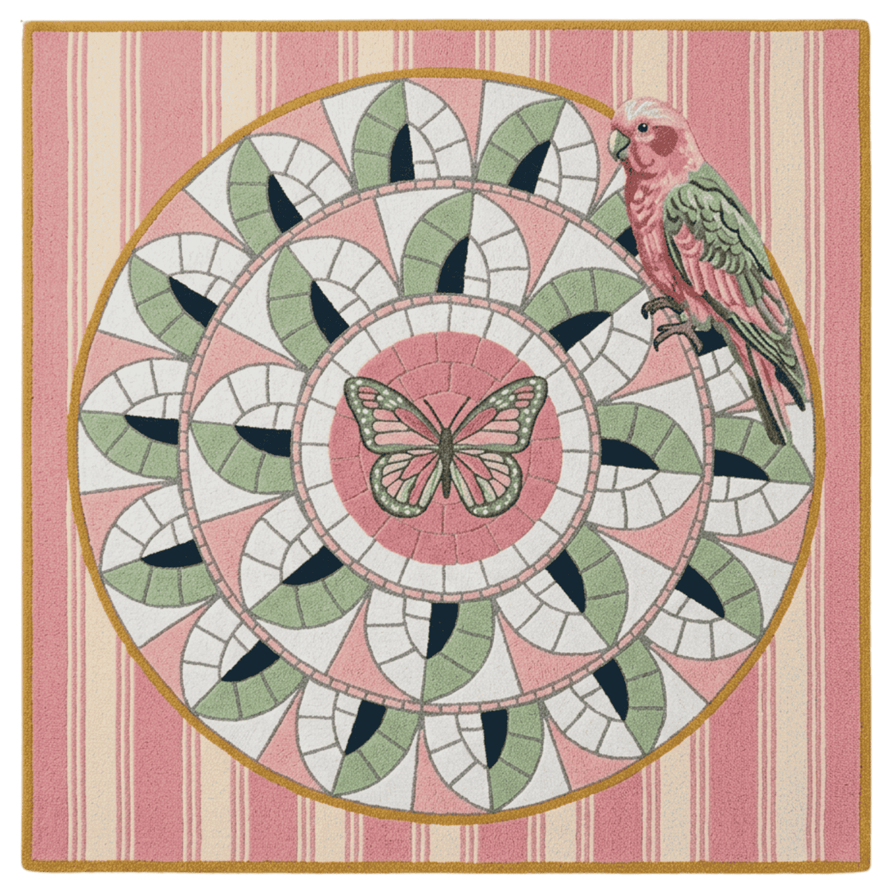 Tropical Mozaic Hand Tufted Wool Rug