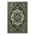 Verdant Lotus Medallion Hand Tufted Wool Rug