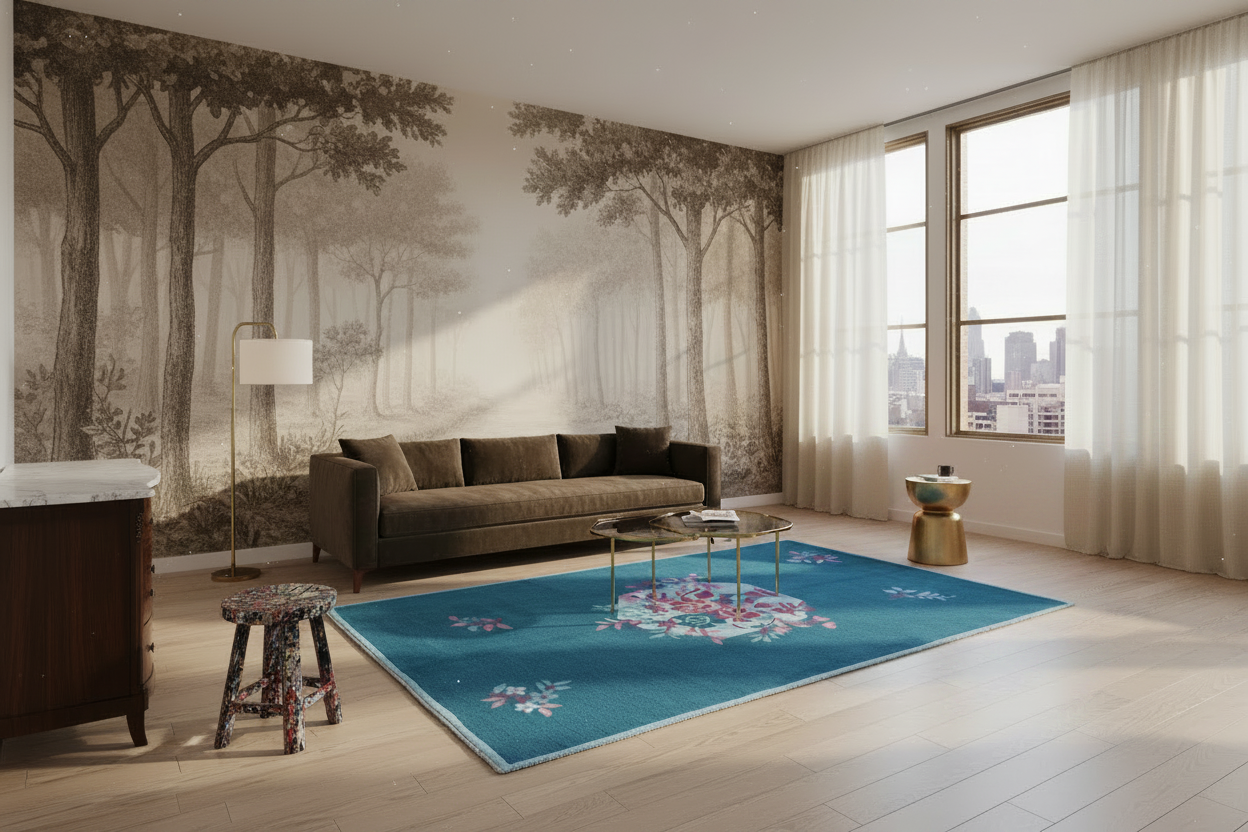 Violet Silk Nomad Hand Knotted Rug