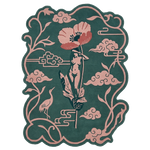 Viridian Goddess Sketch Hand Tufted Wool Rug