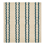Wavy Parallel Lines Square Hand Tufted Wool Rug