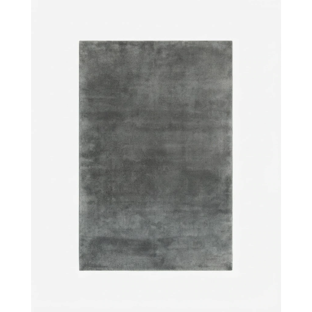 Weathered Zinc Mist Hand Tufted Wool and Viscose Rug - studio photo