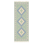 Whispering Garden Tiles Hand Knotted Runner Rug