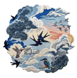 Whispering Indigo Sky Dawn Hand Tufted Wool Rug 