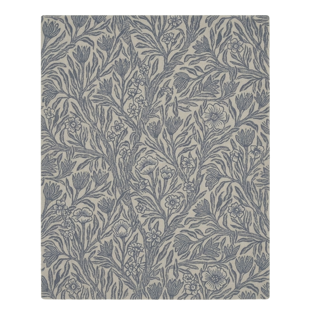 William Morris Style Floral Hand Tufted Wool Rug