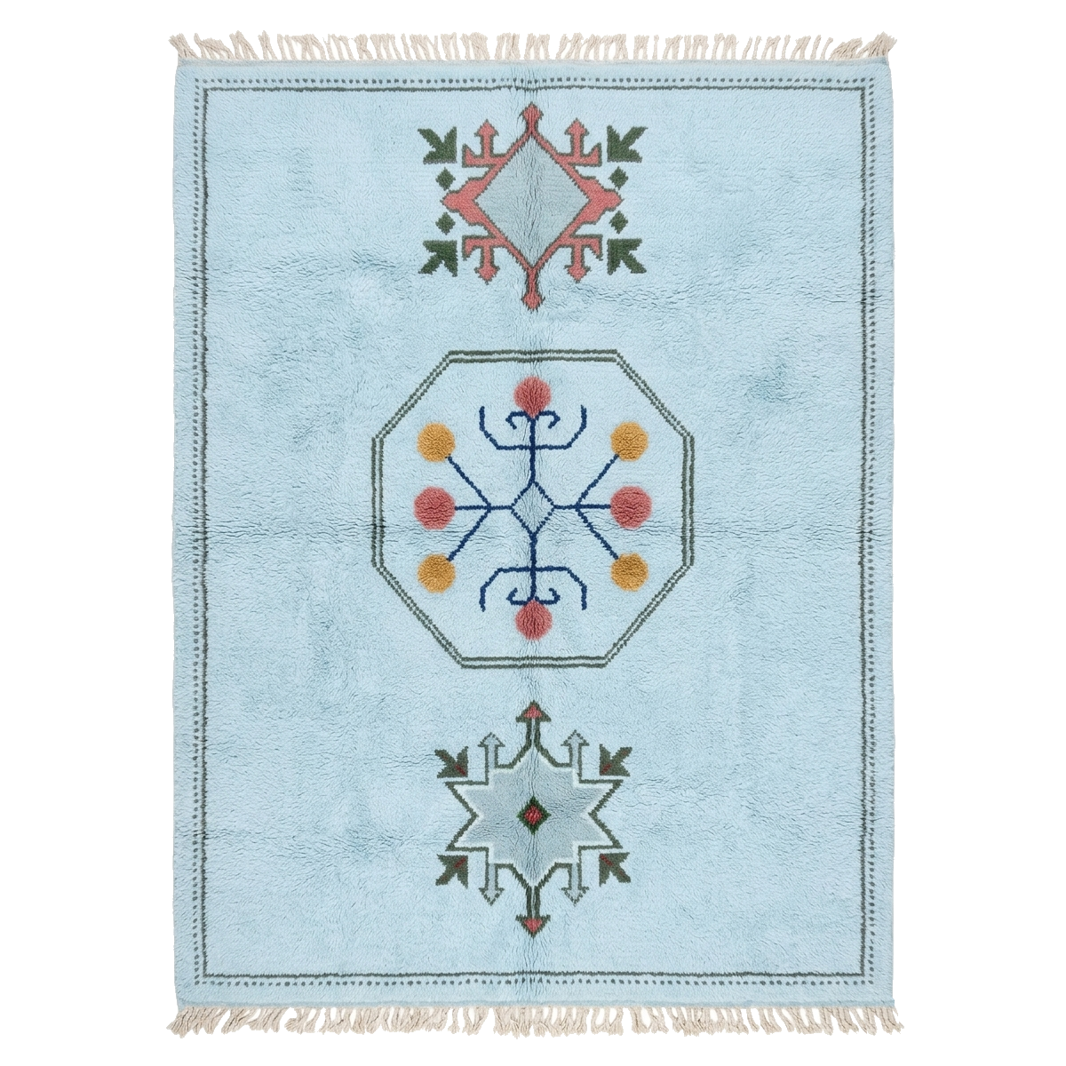 Winter Oasis Folk Moroccan Shag Rug