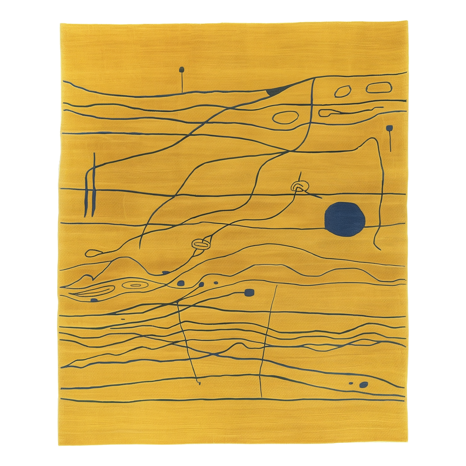 YellowScribble Hand Tufted Wool Rug