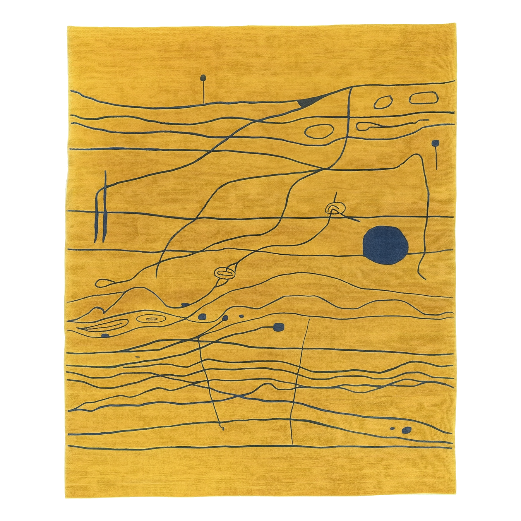 YellowScribble Hand Tufted Wool Rug