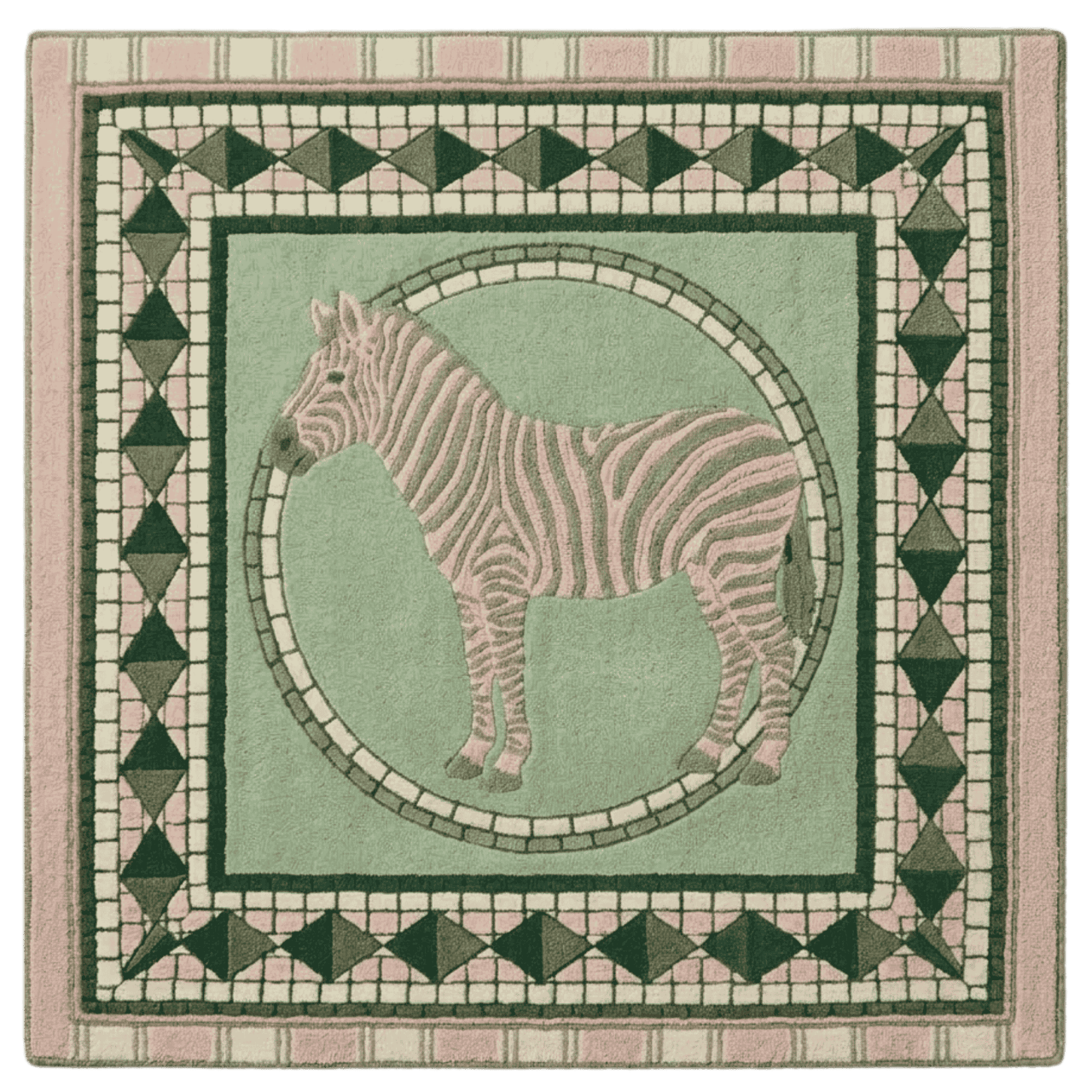 Zebra Mozaic Hand Tufted Wool Rug