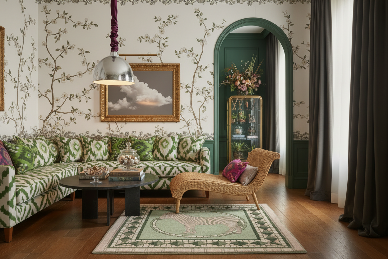 Zebra Mozaic Hand Tufted Wool Rug