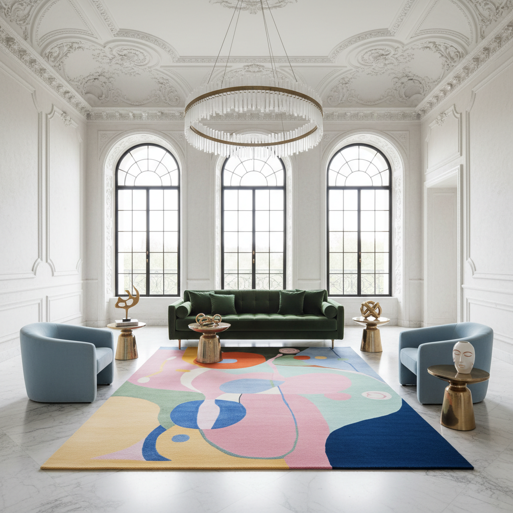 Abstract Color Study Hand Tufted Rug