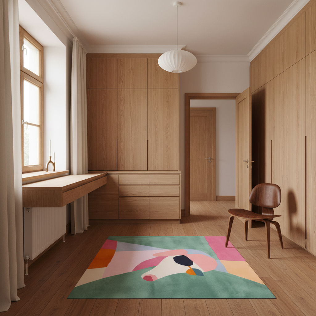 Abstract Dog Mode Hand Tufted Rug