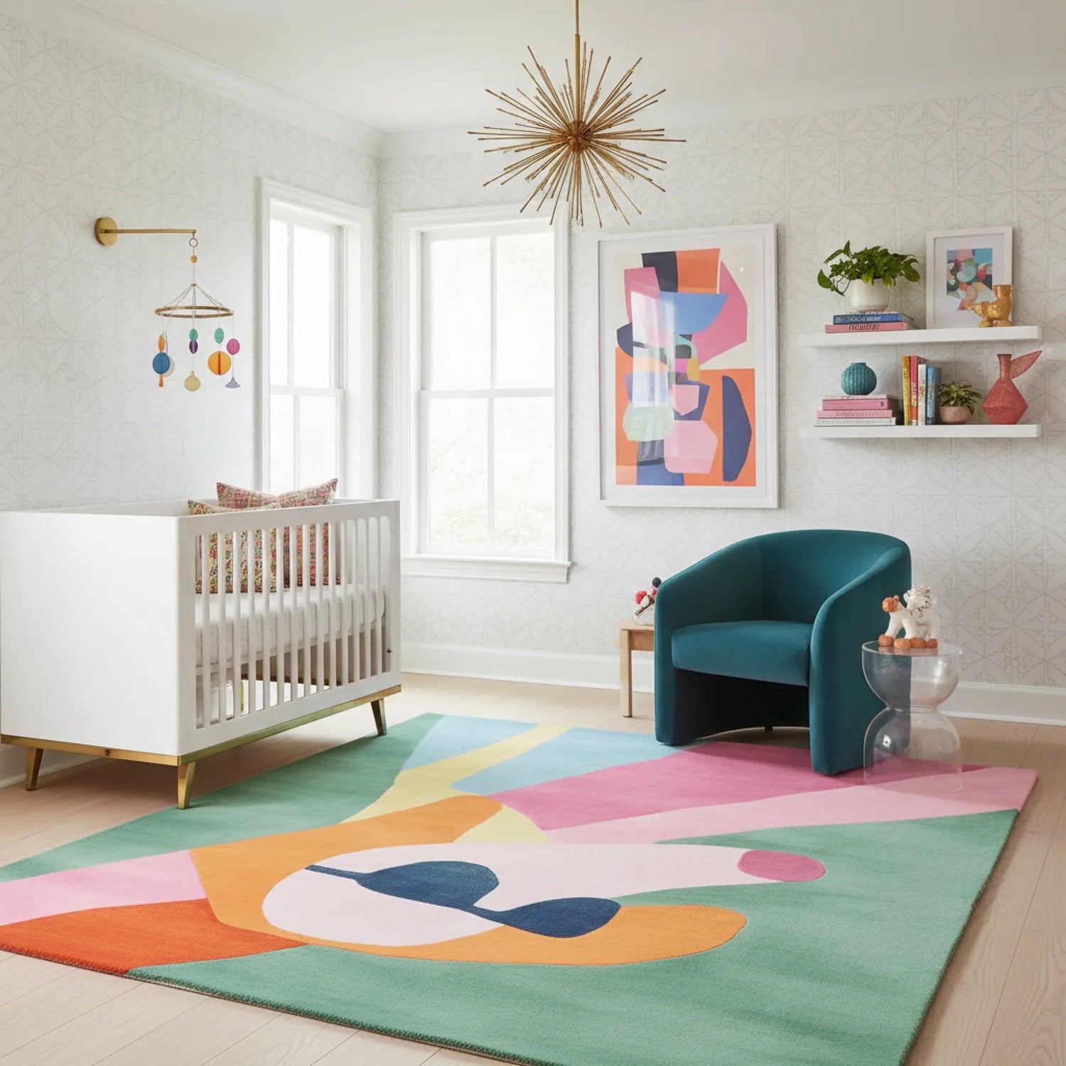 Abstract Dog Mood Hand Tufted Rug - Square