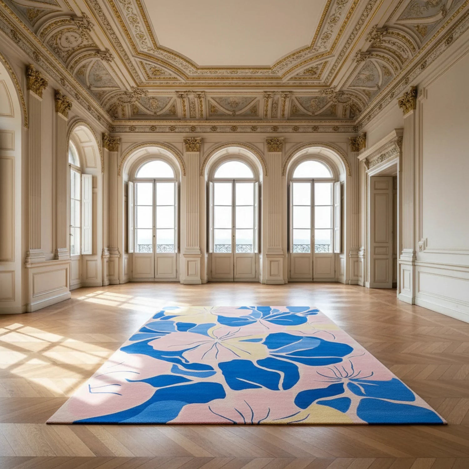Abstract Floral Bloom Hand Tufted Rug