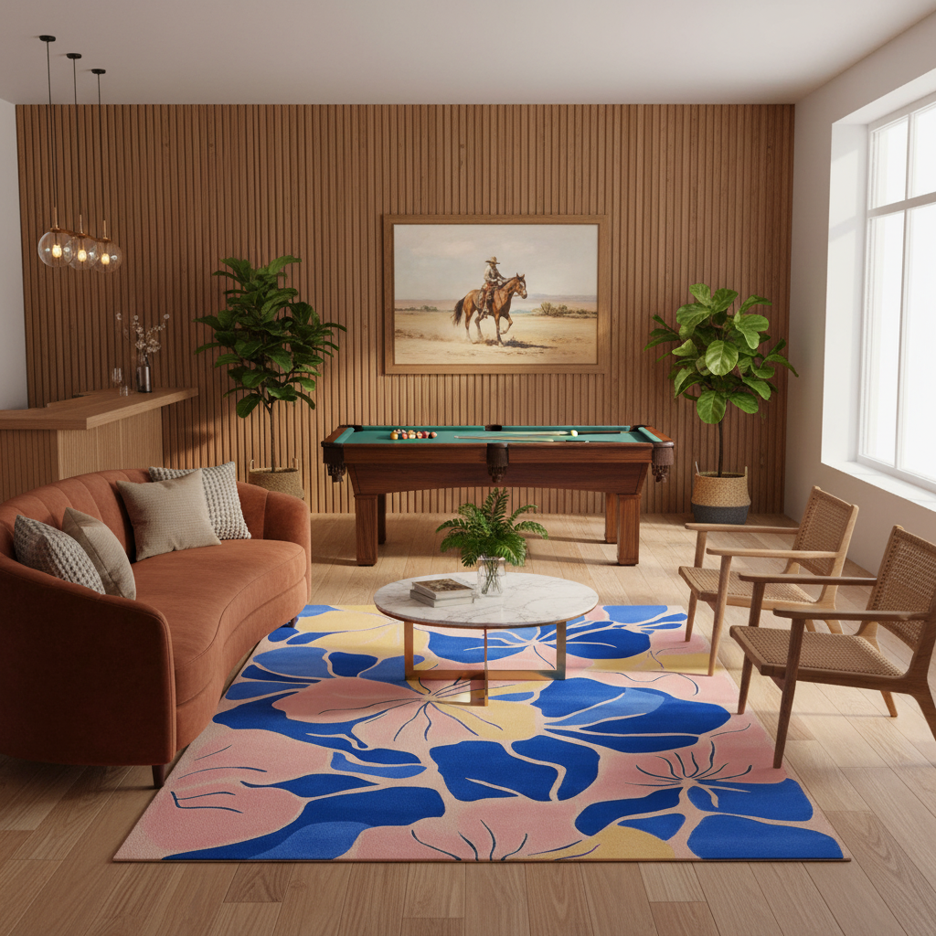 Abstract Floral Bloom Hand Tufted Rug