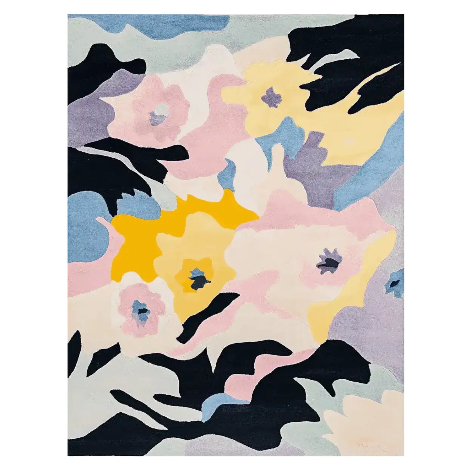 Abstract Floral Rhythm Hand Tufted Rug