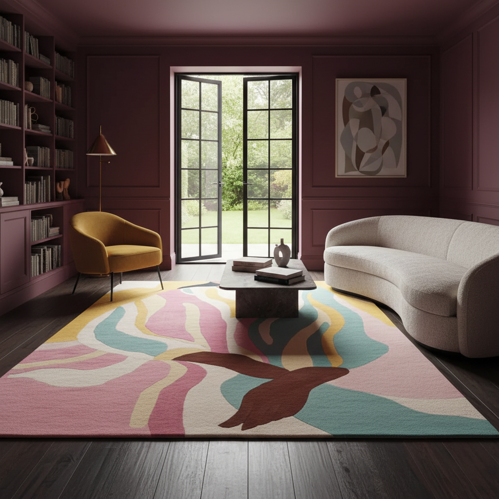 Abstract Human Form Hand Tufted Rug