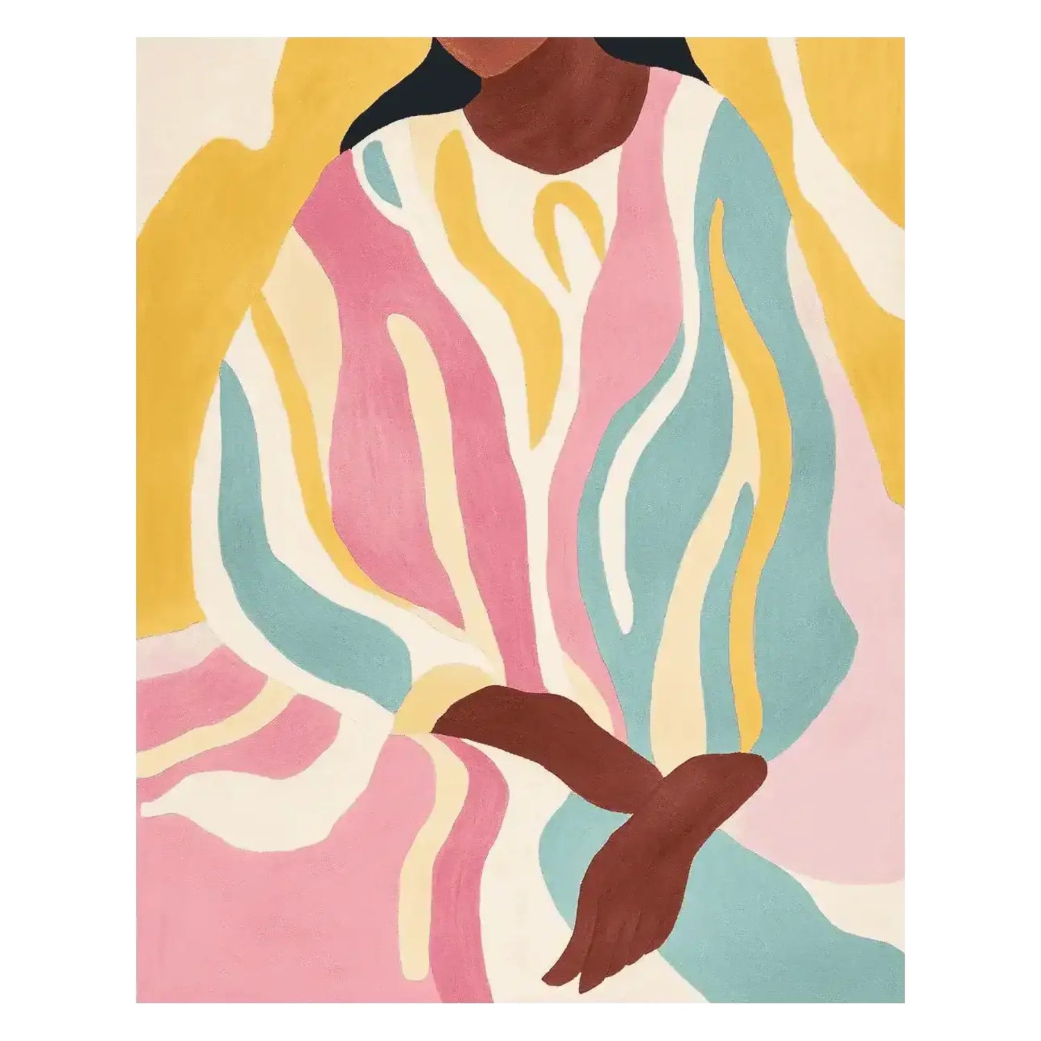 Abstract Human Form Hand Tufted Rug