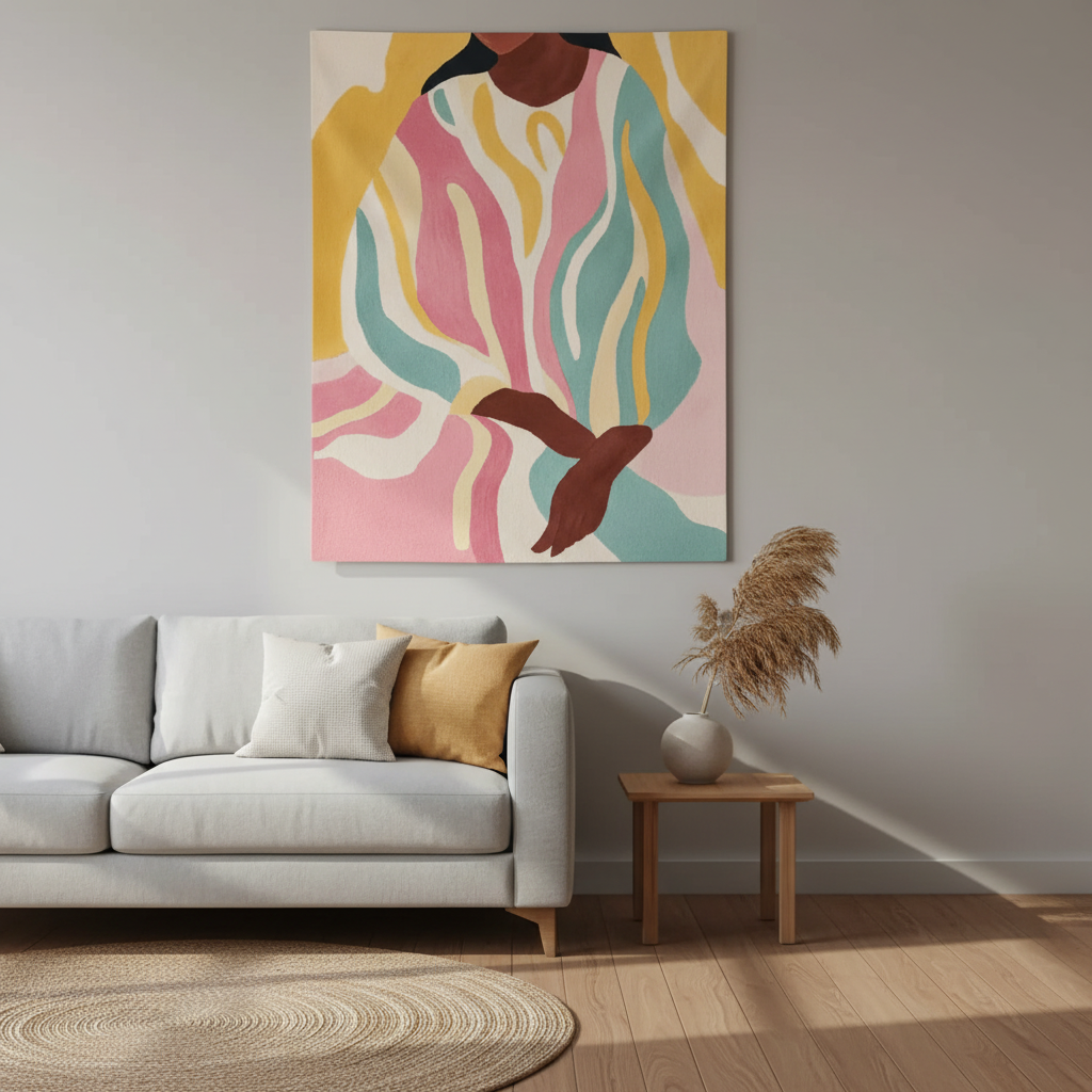 Abstract Human Form Hand Tufted Rug