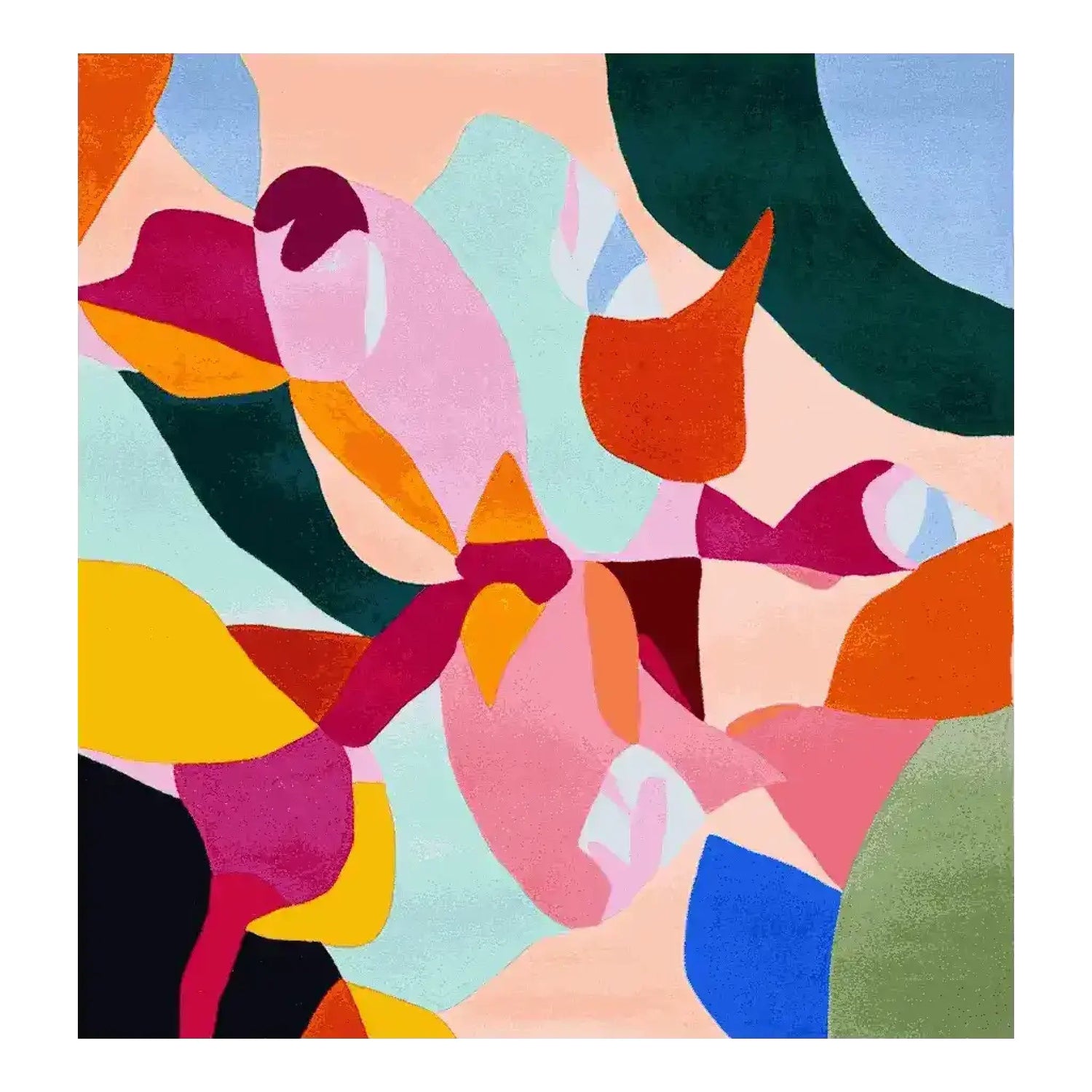 Abstract Shape Theory Hand Tufted Rug