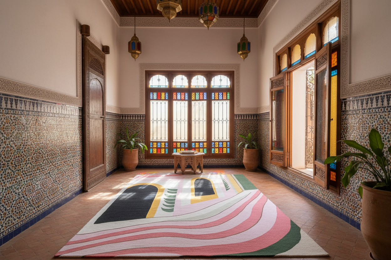 Architectural Rhythm Flow Hand Tufted Rug